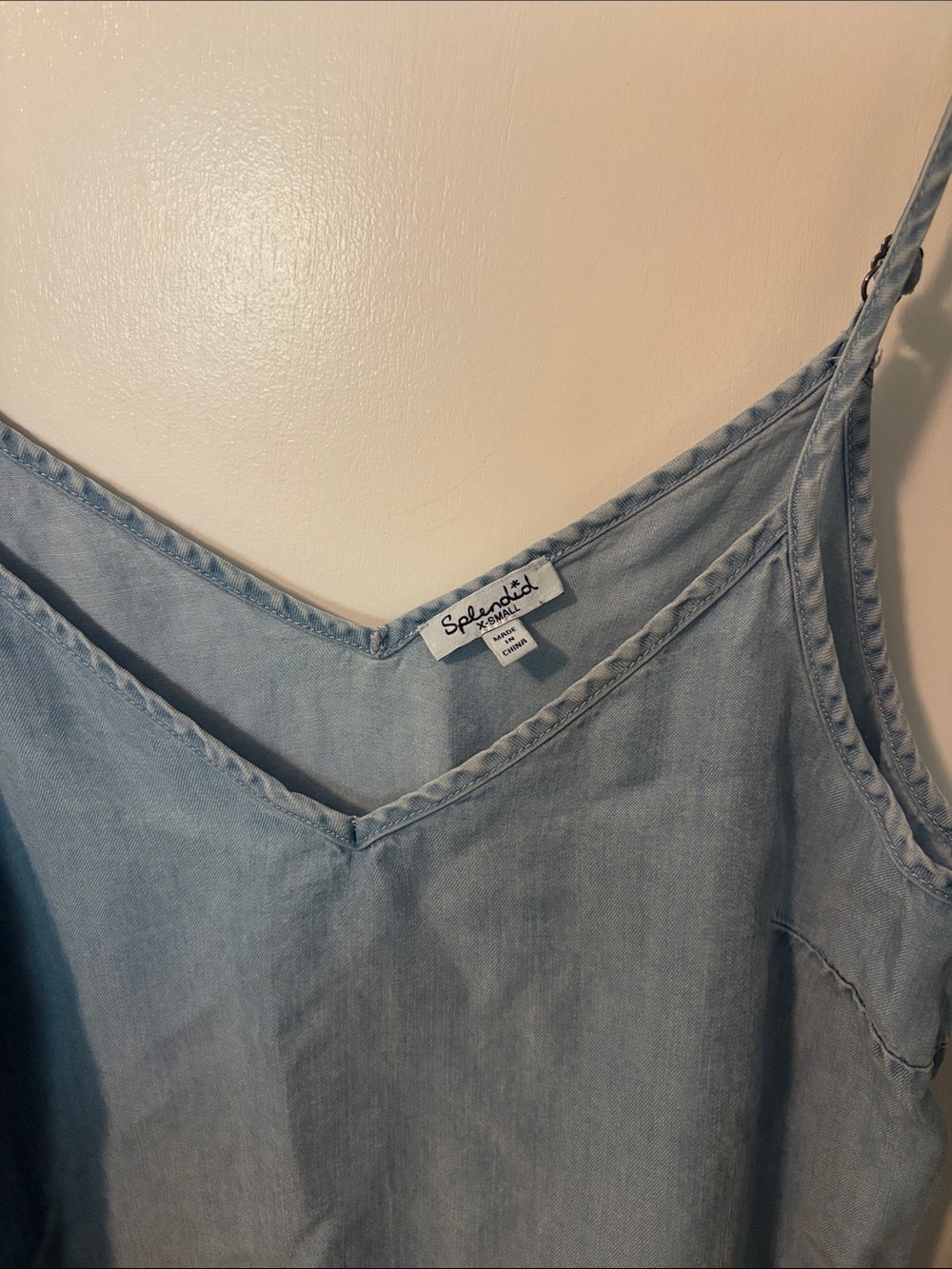 Lightweight Coastal New England Summer Splendid Light Blue Denim Slip Dress XS - Picture 2 of 4